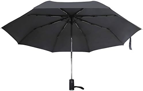 60 MPH Windproof Umbrellas Auto for men and women Close Auto Open Compact Travel Umbrella Guaranteed Lifetime Replacement Service (Classic Black)