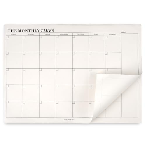 TESSTSY 60 Blatt Monatsplaner Block, 24.5x17.5 cm Monthly Planner Monatsübersicht, Monatsplanung, Kalender Undatiert, Terminplaner mit To-Do-Liste, Habit Tracker, für Haushalt Schule Büro
