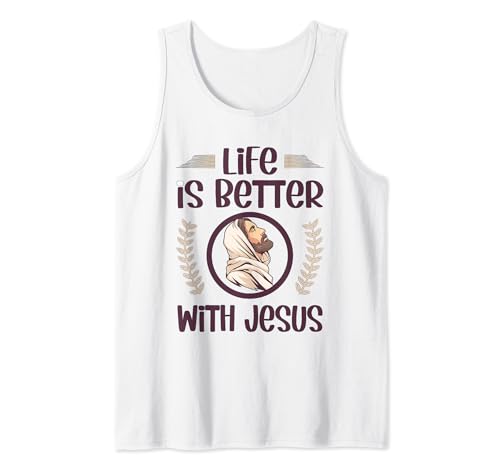 Cute Christian Decor For Women Life Is Better With Jesus Camiseta sin Mangas