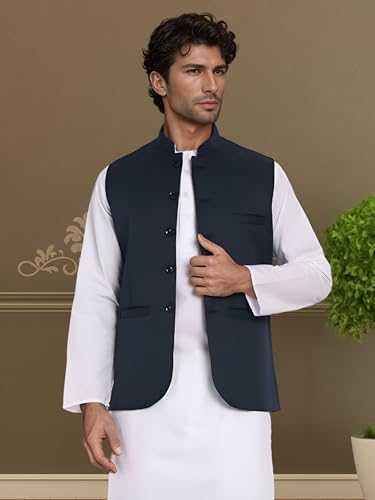 Image of ROCKSY Bandi Modi Koti, Nehru Jacket for Men, Cotton Waistcoat for All Occasion: Diwali, Wedding, Ethnic, Office Party, Formal & casual Look