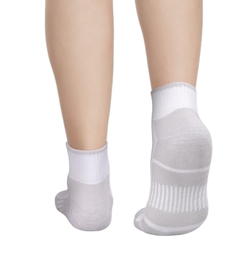Mens Cushioned Quarter Gym Golf Tennis Running Athletic Socks Moisture Wicking Cotton Ankle Socks For Men, 5 Pairs3