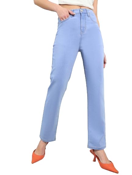 style quotient Women Tinted Blue HIGH Rise Straight FIT Jeans-picture-34