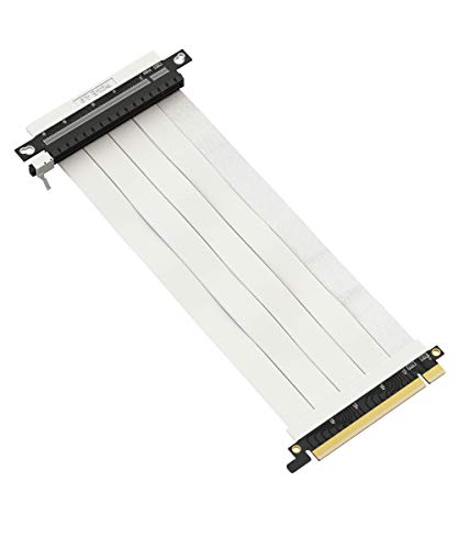 LINKUP ウルトラ PCIe 4.0 X16ライザーケーブル[RTX4090 RX6950XT x570 B550 Z690テスト済み] 超極高速シールド垂直GPUマウント ゲーム用PCI Express 第4世代 | リバースGPUソケット {23 cm} ITX用に設計され | 白