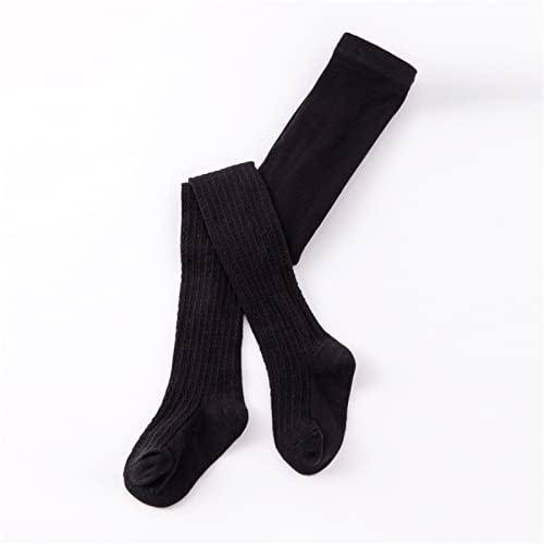 Knit Tights for Kids Girls Toddler Transition Ballet Leggings Soft Footed Dance Pantihose School (Black, 4-6 Years)2
