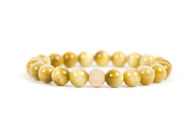 Bracelet en oeil de tigre jaune idéal pour le yoga et la sérénité au quotidien