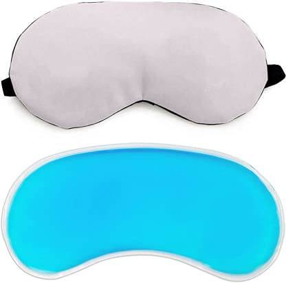 JK ENTERPRISE Cotton (Pack Of 1) Eye Mask For Sleeping Men Women With Cooling Gel For Night Deep Sleep, Dark Circles, Puffy Eye's, Dry Eyes And Eye Fatigue (1 Pc White Colour)