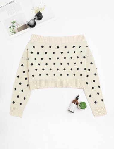Image of ZAFUL Women Off Shoulder Sweatshirt Batwing Ribbed Knit Crop Sweaters