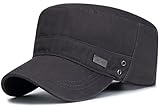 PTDTSHOU Cotton Military Caps for Men Women Unisex Flat Top Hat Adjustable Cadet Army Cap