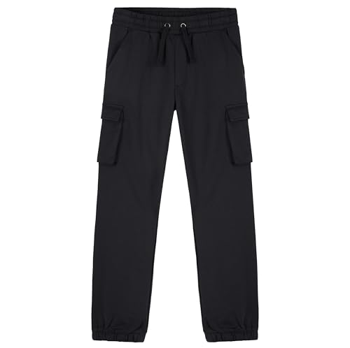 CityComfort Pantalon Cargo Garçon avec 4 Poches, Jogging Confortable et Stylé - Cadeau Enfant ou Ado (Noir, 11-12 Ans)