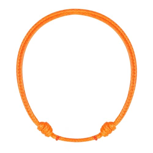 Luck Strings Orange Wax Nylon Cord Bracelet - Waterproof Adjustable Unisex String Bracelet for Men & Women Energy & Motivation Jewelry Creativity & Confidence Symbol (Orange One Size)