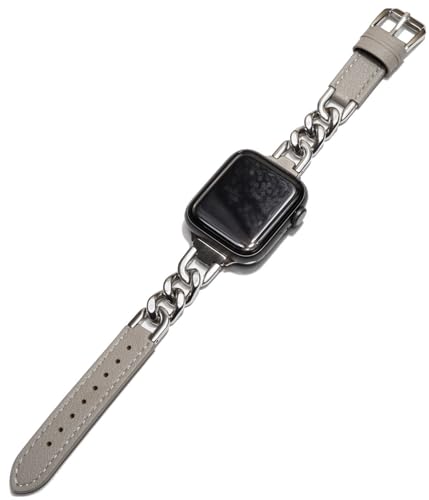 Royce&Roland Apple watch �`�F�[�� & ���U�[ �x���g ������� �A�b�v���E�H�b�` ���v �o���h (�X�e�����X/�V���o�[ �{�v) ���f�B�[�X �M�t�g �v���[���g (40mm 41mm 42mm, �V���o�[/�O���C)