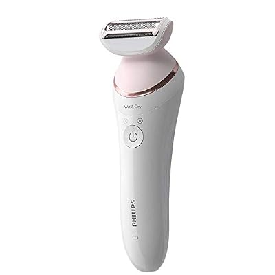 Philips Hair Removal Device, Wet and Dry Wireless Use, LED Light, Extra Wide Head, Precision Zone and Trimming Head, Bikini Comb, 7 Accessories Included, White Color, BRE720/05
