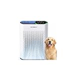 Air Purifier for Large Room, Cleans 2,400 ft² in 30 Mins, 3-Stage True HEPA, 360° Airflow, Large Touch Display Control, Real-Time Air Quality (PM2.5) Display, Ultra-Quiet 20dB Sleep Mode, HAP602 White