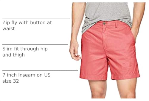 Amazon Essentials Men's Slim-Fit 7" Chino Shorts, Raspberry Red, 29 - image 4