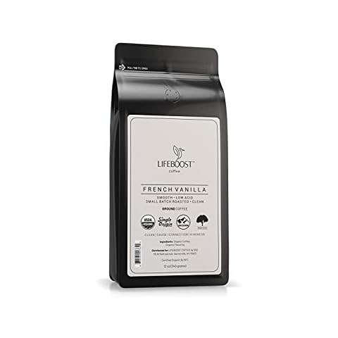 Lifeboost Coffee French Vanilla Ground Coffee - Low Acid Single Origin USDA Organic Coffee - Non-GMO Ground Coffee Beans Third Party Tested For Mycotoxins & Pesticides - 12 Ounces Cover