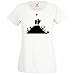 T-shirt femmes avec Bansky Street Art Conception De Graffiti / Fruit Of The Loom Super Premium T-Shirt / Warfare Enfants Aire de jeux t-shirt / Cœur Chemise + Gratuit Cadeau Décalque - Blanc, Small