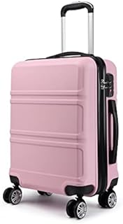 Kono Medium 24 Inch Luggage Lightweight ABS Hard Shell Trolley Travel Case with 4 Wheels Fashion Suitcase (24", Pink)