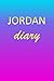 Produktbild Jordan: Journal Diary | Personalized First Name Personal Writing | Letter J Blue Purple Pink Gold Effect Cover | Daily Diaries for Journalists & ... Taking | Write about your Life & Interests