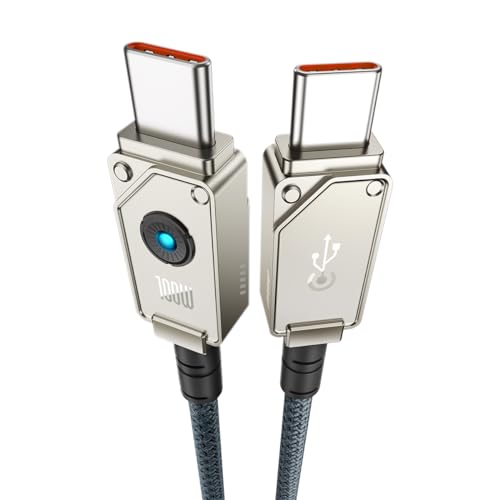 Cabo Baseus Compatível com iPhone 15, Compatível com iPad e macbook Nylon 100w Ultra-Reforçado (USB tipo A)