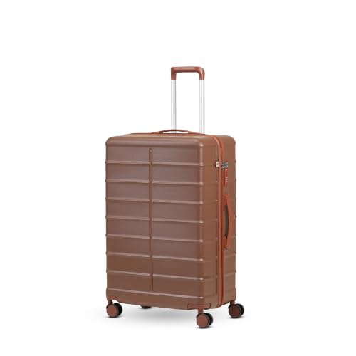 Image of Assembly Odyssey 24 Inch (65cm) Check-in Medium Trolley Bag Hard Shell Polycarbonate Suitcase Lightweight with TSA Lock 8 Spinner Wheels Brown