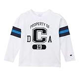 [チャンピオン] ロングTシャツ キッズ 長袖 丸首 綿100% 袖切り替え バインダーネック グラフィックプリント ロングスリーブTシャツ ボーイズカジュアル CK-Z401-010-140