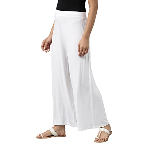 Image of GO COLORS Soft Viscose Knit Palazzo Full Length for Women| Breathable, Mid Rise
