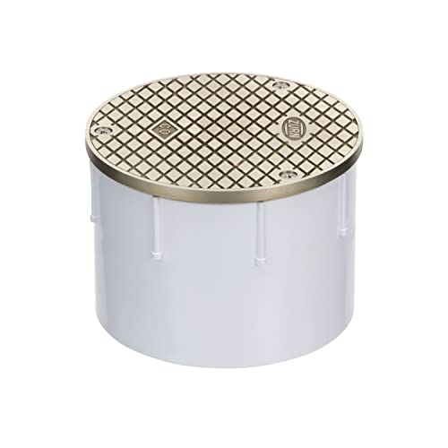 Zurn Co2450-Pv4 Adjustable Floor Cleanout, Nickel Top, 4" Pvc, Brass #TOP2