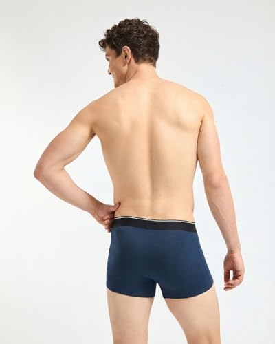 Image of Wellbi Mens Bamboo-Cotton Solid Trunks | 3x Softer Than Cotton | Breathable | Moisture-Wicking | 5x Odour Control | 4-Way Stretch | No Ride-Up Underwear
