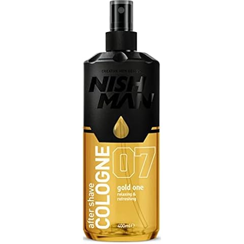Nish Man After Shave Cologne Gold One 07 - Nishman Relaxing Refreshing Aftershaving Spray Lotion Kolonya für Herren - Enthält Zitrusrote Mandarine Cover