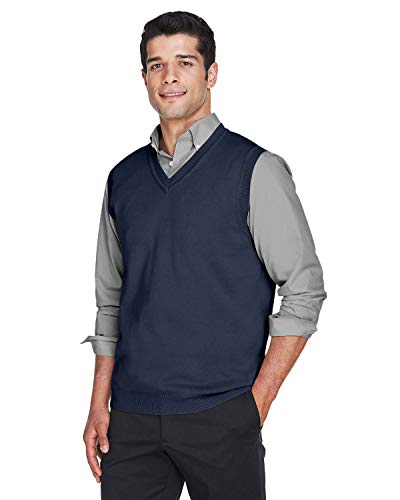 Devon & Jones Men's V-Neck Vest (D477) -NAVY -2XL2