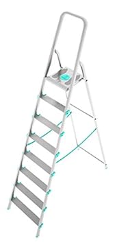 COLOMBO Scala Pieghevole in Alluminio 3/4/5/6/7/8 Gradini – Struttura Robusta con Piattaforma Antiscivolo, Gradini Senza Rivetti, Portata 150Kg – Conforme EN131 TÜV-GS – Made in Italy