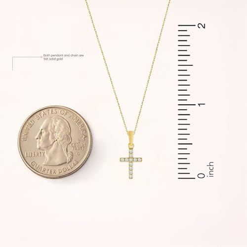 14K Solid Gold Necklace | Gold Chain Necklace For Women | 14K Gold Necklaces | Gold Pendant Necklace | Dainty Necklaces | 18" | Real Yellow Fine Gold3