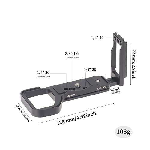 Placa de liberación rápida vertical L para Sony A6600 y DJI RS3 4