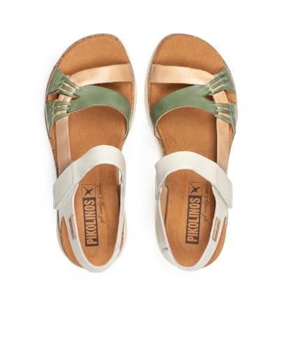 Image of PIKOLINOS Palma W4N-0968 Women's Sandals - Stylish Premium Leather Wedge Sandals - Cushioned Insole, Hook & Loop Closure, Ultra-Light Sole for Everdat Walking