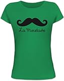 mustache shirt stars  Shirtstreet24, LA Moustache, Mustache Schnurrbart Lady/Girlie T-Shirt Fun Shirt Funshirt, Größe: M,Kelly Green