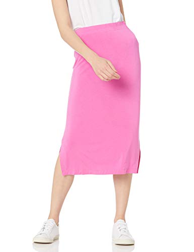 Amazon Essentials Gonna Media in Maglia con Elastico in Vita (Taglie Forti Disponibili) Donna, Rosa Brillante, L