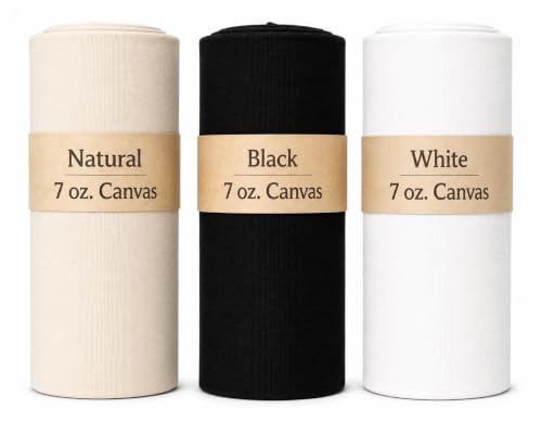 Image of Sedona Designz 60 inch Wide Cotton Duck Canvas Fabric - 7oz Durable 100% Cotton (White, 2 Yards)