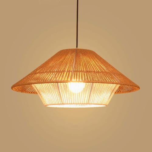 Lustre Bohème Corde de Chanvre - Suspension Moderne Éclairage Intérieur Chambre