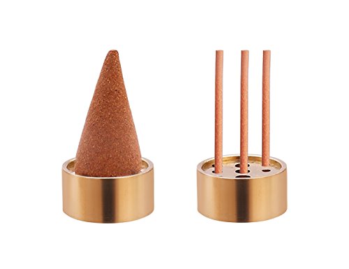 Miupoo Incense Holder, Coil Incense Burner, Incense Cone Burner, Incense Sticks Burner, 3 Styles Brass,6 Pieces #TOP4