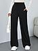 Trendy Queen Womens Lounge Pants Wide Leg Sweatpants Comfy Barrel Pajamas Pants Baggy Flowy 2025 Fashion Outfits with Pockets Black XL