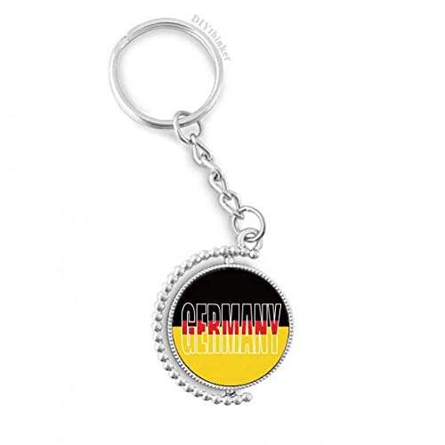 Llavero rotatorio de la bandera de Alemania en acero cepillado