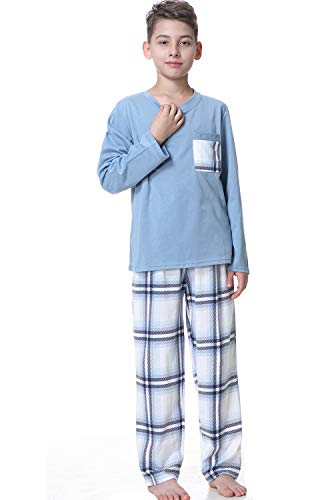 BYX SweetLeisure Big Boys Pajamas Loose Cotton Top Bottom Lounge Teens Sleepwear Size 10 12 14 162