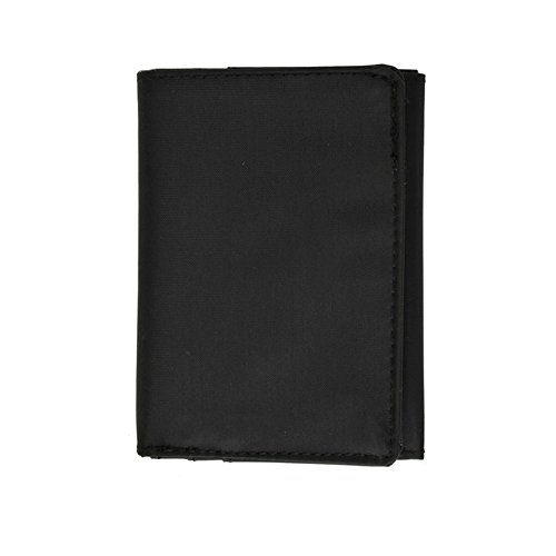 ATB Mens Leather Trifold Wallet Thin Window Clear Pocket Bills Slots Card Case Black3