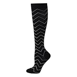 Generisch Trainingsstresssocken Damen Herren Elastische Socken Laufsocken Skipping-Kompressionssocken Strümpfe Overknees Strümpfe Jacquard-Wadensocke