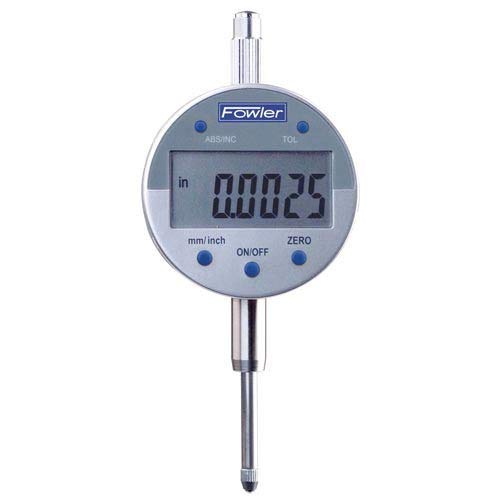 Indi-X Blue Series 0-1"/ 0-25MM Electronic Indicator W/Lug Back by Fowler – 0.59"L x 0.3"W x 0.24"H, Steel/Plastic, Silver, Model 54-520-250-0