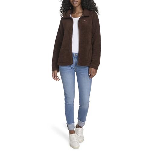 Tommy Hilfiger Women's Zipper Hoodie Sherpa Fuzzy Jacket2