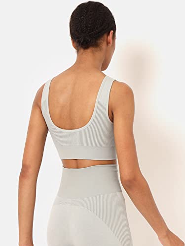 Image of Seamless Ida Sports Bra CS601371S Grey-White S