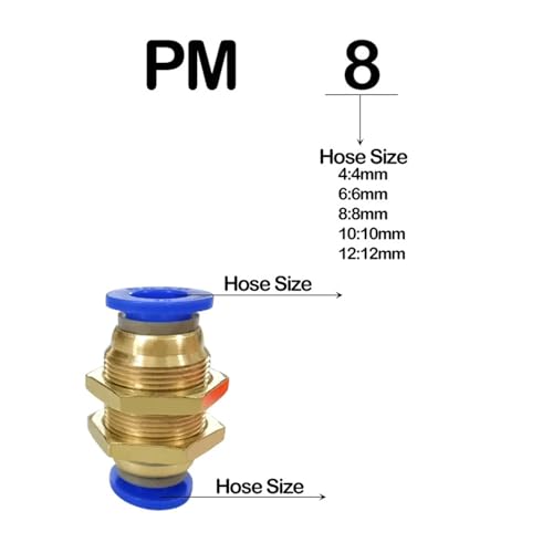 Accesorio neumático de mamparo PM10 racor rápido recto pasamuros 4
