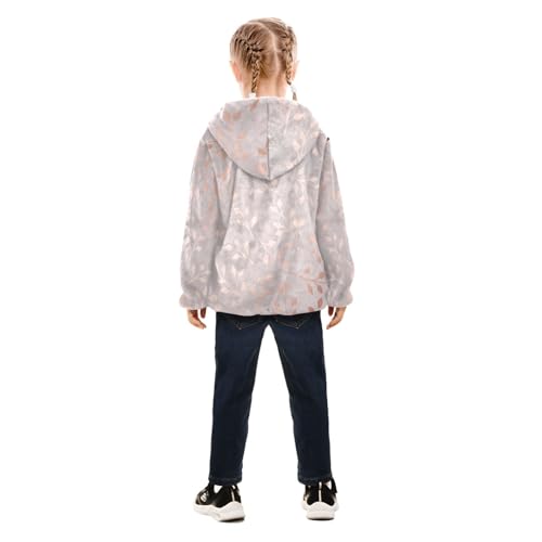 GuoChe Rose Gold Floral Toddler Sherpa Jacket4