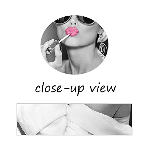 Hepburn Canvas Wall Art, Girl Bathroom Wall Art, Black And White Bathroom Wall Art, Fashion Girl Woman Bedroom Bathroom Decor Wall Art, Funny Vintage Bathroom Artwork For Wall Decor 12X18 Inches #TOP6